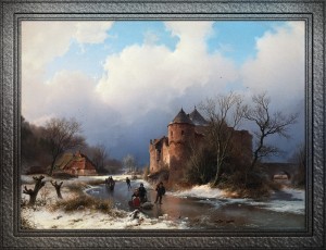 A Castle In A Winter Landscape by Barend Cornelis Koekkoek